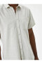 Фото #9 товара Kısa Kollu Gömlek Slim Fit Klasik Yaka Düğmeli Cep Detaylı