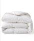 Фото #2 товара 500 Thread Count Cotton Fabric Classic Stripped All Season White Goose Down Fiber Comforter, Twin