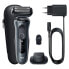 Braun Series 6 Men's Razor with EasyClick Attachment, Electric Shaver & Beard Trimmer, SensoFlex, Wet & Dry, Rechargeable & Wireless, Valentine's Day Gift for Him, 61-B1500s, Blue