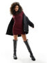 Hollister mock neck knitted dress in burgandy