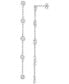 Фото #1 товара Cubic Zirconia Bezel Chain Drop Earrings in Sterling Silver, Created for Macy's