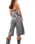 Stradivarius STR denim jort in dark washed grey grau, 36 - фото #2