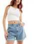 Vero Moda loose denim shorts with turn up in light blue Helles Jeansblau, S - EU 36 - фото #1