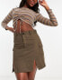 Urban Revivo mini cargo skirt in brown