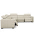 Фото #12 товара Nevio 6-pc Leather "L" Shaped Sectional Sofa with 2 Power Recliners and Articulating Headrests, Created for Macy's