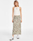 Фото #4 товара Juniors' Floral-Print Lace-Trimmed Midi Skirt