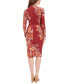 Фото #2 товара Women's Mock-Turtleneck Floral Sheath Dress