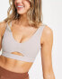 Фото #3 товара South Beach rib light support cutout sports bra in mushroom