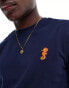 Threadbare seahorse embroidery t-shirt in navy