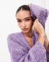 Фото #3 товара ASOS EDITION v neck fluffy knit jumper in purple