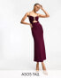 Фото #1 товара ASOS DESIGN Tall gold trim cut out cami midi dress in plum