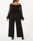 Фото #3 товара Комбинезон Adrianna Papell Off-The-Shoulder Lace Jumpsuit