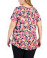 Фото #2 товара Plus Size Oaklyn Floral-Print Short-Sleeve Top, Created for Macy's