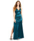 Фото #1 товара Juniors' Strappy-Back Satin Gown, Created for Macy's