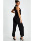 Women's Scuba Crepe Tie Neck Palazzo Jumpsuit