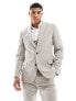 Фото #9 товара ASOS DESIGN skinny suit jacket in beige microtexture