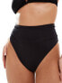 ASOS DESIGN Maya mix and match deep band high leg high waist bikini bottom in black 34 - фото #3