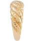 Textured Croissant Statement Ring in 10k Gold