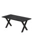 70.87" Modern Square Dining Table With Printed Marble Tabletop+ X-Shaped Table Leg