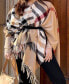 ფოტო #3 პროდუქტის Women's Fraas Plaid Cape Sweater with Fringe-Trim