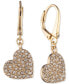 Crystal Heart Drop Lever Back Earrings