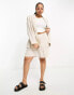 Vero Moda Curve linen touch relaxed short co-ord in oatmeal