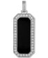 Фото #1 товара Esquire Men's Jewelry black Ceramic & Cubic Zirconia Pendant in Sterling Silver, Created for Macy's