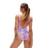 SPEEDO Printed Logo Deep U-Back Mastectomy Pocketing Swimsuit