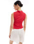 New Look textured high neck vest in red