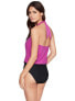 MagicSuit 291432 Women's Olivia Halter Top Bra One Piece Swimsuit, Hibiscus, 16