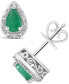 Фото #1 товара Серьги Macy's Emerald & Diamond Stud