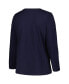 ფოტო #1 პროდუქტის Women's Navy Chicago Bears Plus Size Foiled Play Long Sleeve T-shirt