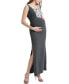 ფოტო #2 პროდუქტის Maternity Bethany Lace Trim Maxi Dress