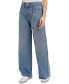 Фото #3 товара Women's Cut-Hem High-Rise Wide-Leg Belted Cotton Denim Jeans