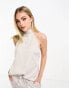 Фото #1 товара Little Mistress high neck satin cami top co-ord in cream