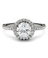 ფოტო #4 პროდუქტის Moissanite Round Halo Ring (1-1/3 ct. t.w. Diamond Equivalent) in 14k Gold or White Gold or Rose Gold