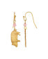 Gold-Tone Pig Drop Earrings