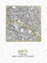 Фото #1 товара Affek Design Obraz Plan Miasta Paris 45x60x1,8 cm