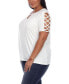 Plus Size Keyhole Neck Cutout Short Sleeve Top