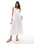 Фото #2 товара Abercrombie & Fitch eyelet tiered maxi dress in white