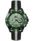 ფოტო #1 პროდუქტის Men's Toranga Green Striped Nylon Strap Watch 44mm