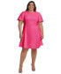 Plus Size Balloon-Sleeve Fit & Flare Dress