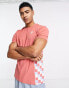 Фото #2 товара South Beach polyester checked panel t-shirt in red - RED