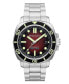 ფოტო #1 პროდუქტის Men's Hull Diver Automatic Ombre Red with Silver-Tone Solid Stainless Steel Bracelet Watch 42mm