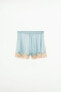 Satin lace-trimmed shorts