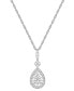 Фото #1 товара Macy's diamond Round & Baguette Teardrop Cluster 18" Pendant Necklace (1/2 ct. t.w.)