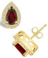ფოტო #1 პროდუქტის Garnet (2-1/5 ct. t.w.) and Diamond (1/3 ct. t.w.) Halo Stud Earrings in 14K Yellow Gold