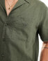 Emporio Armani Bodywear premium linen shirt in khaki