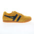 Фото #1 товара Gola Harrier Suede CMA192 Mens Yellow Suede Lace Up Lifestyle Sneakers Shoes 8