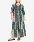 Фото #1 товара Plus Size Cheree Shirred Tiered Maxi Dress
